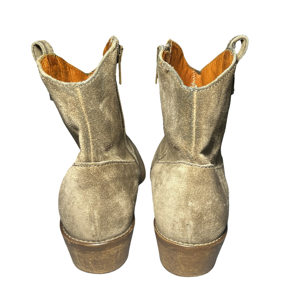 Madewell Boots Womens Size 8 Brown Suede Western Cowboy Ankle Booties Side Zip - Picture 5 of 9